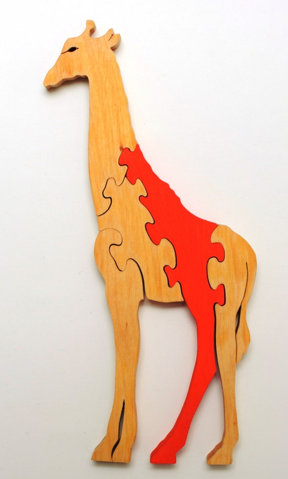 wooden girafe puzzle toy for childrens