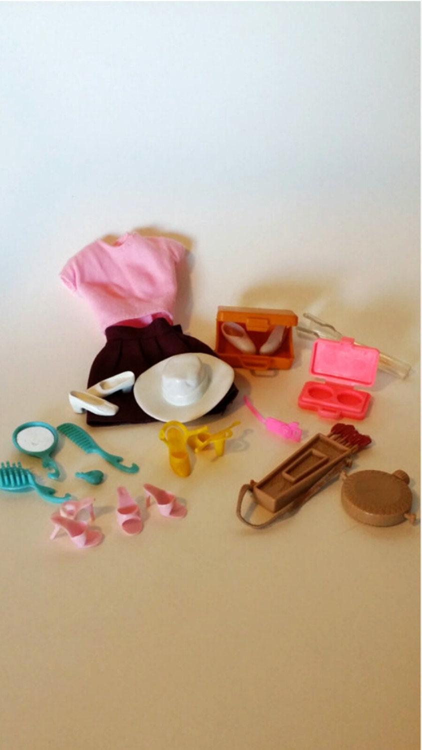 Vintage Barbie doll accessories lot collectible mixed media 3d