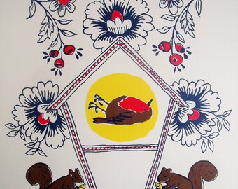 Shrine for a robin, limited edition screen-print
