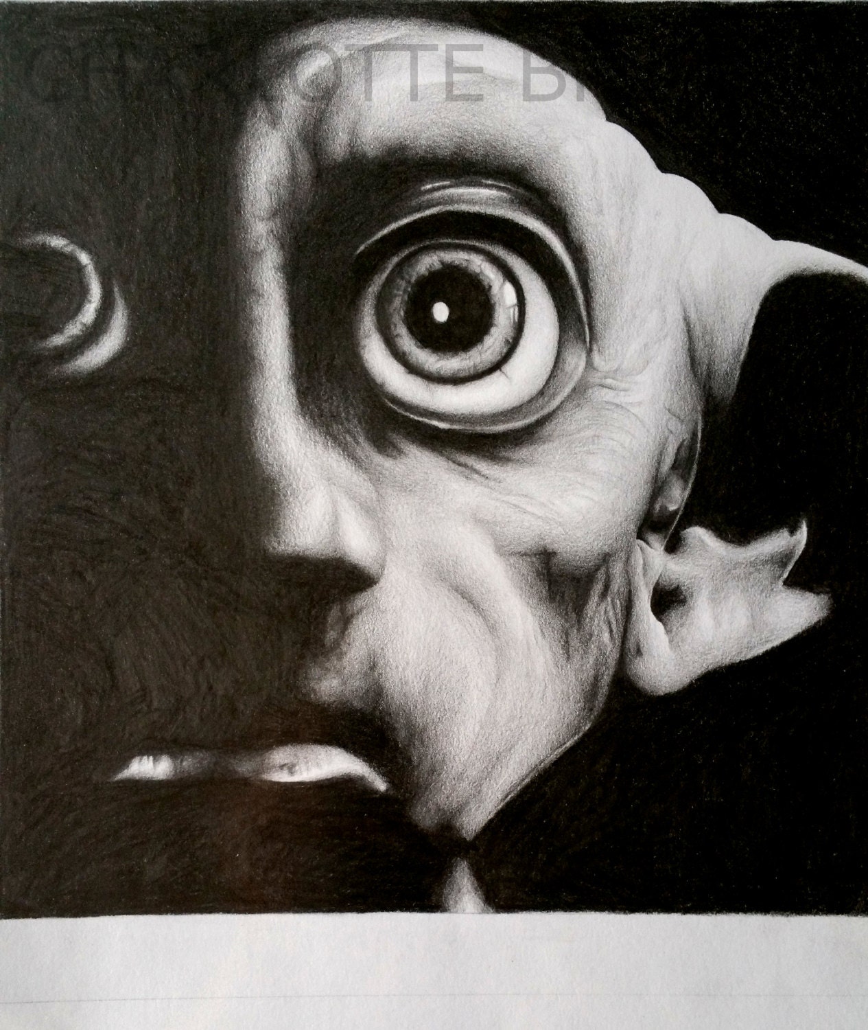 Dobby Pencil Portrait Drawing Print