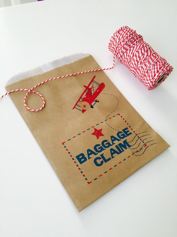 Airplane party baggage claim favor bags. Kids Favor Bags. Set