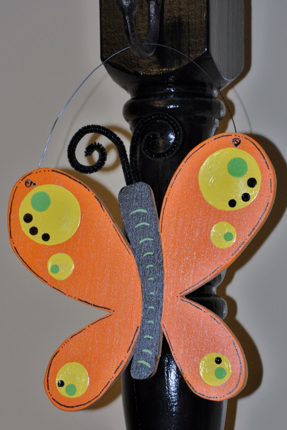 Wood and Paint Butterfly Door Hanger by PrimitiveWoodNGiggle