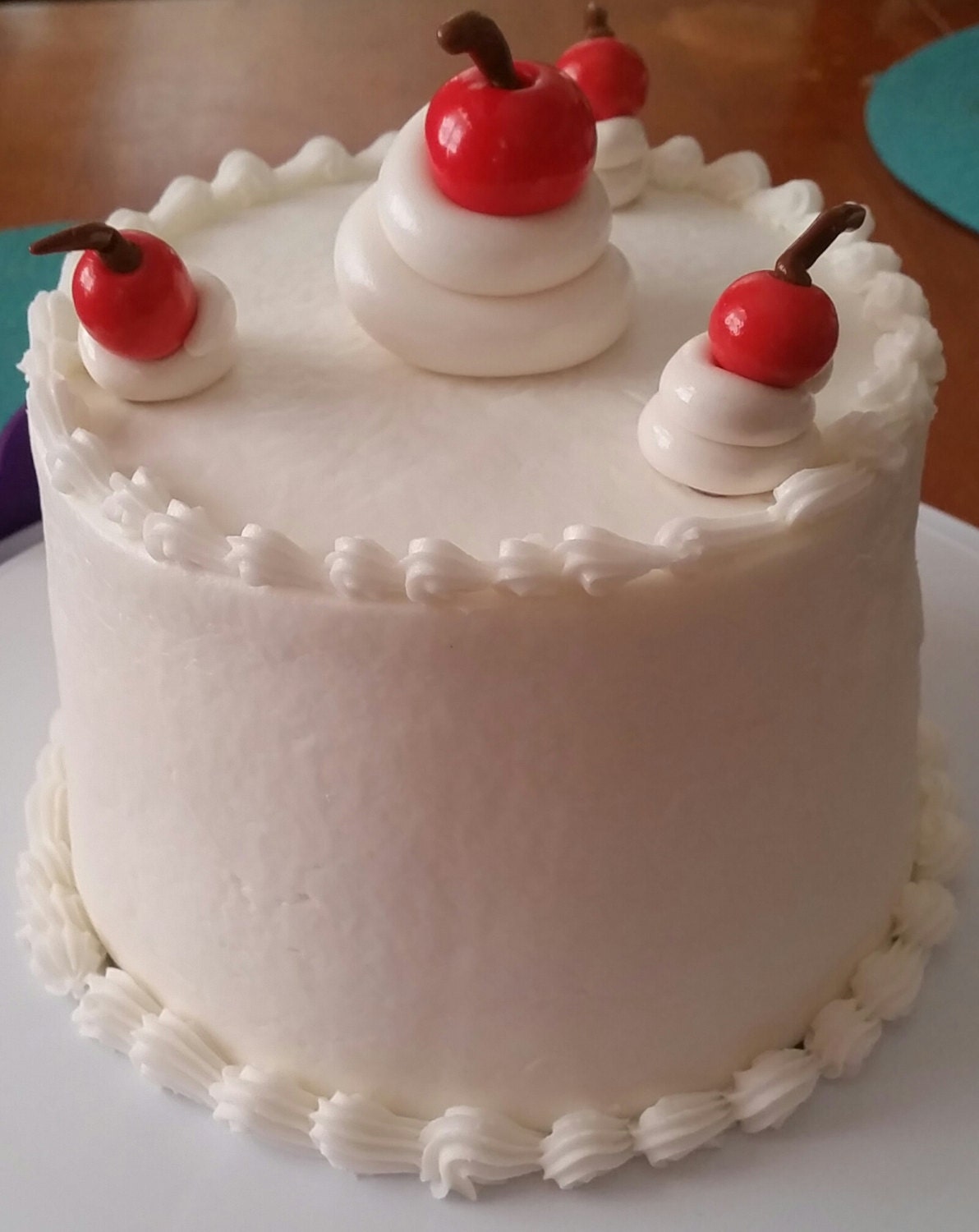 Cherries and Whipped Cream Cake Toppers ice cream cake