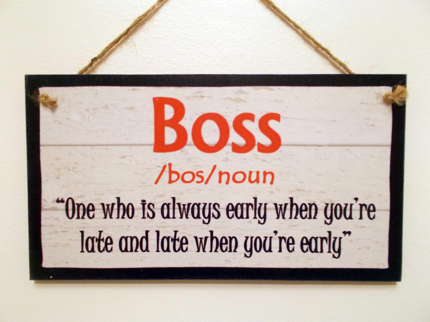 Wooden Sign / Plaque. Definition Boss Funny Work by dhshomeware