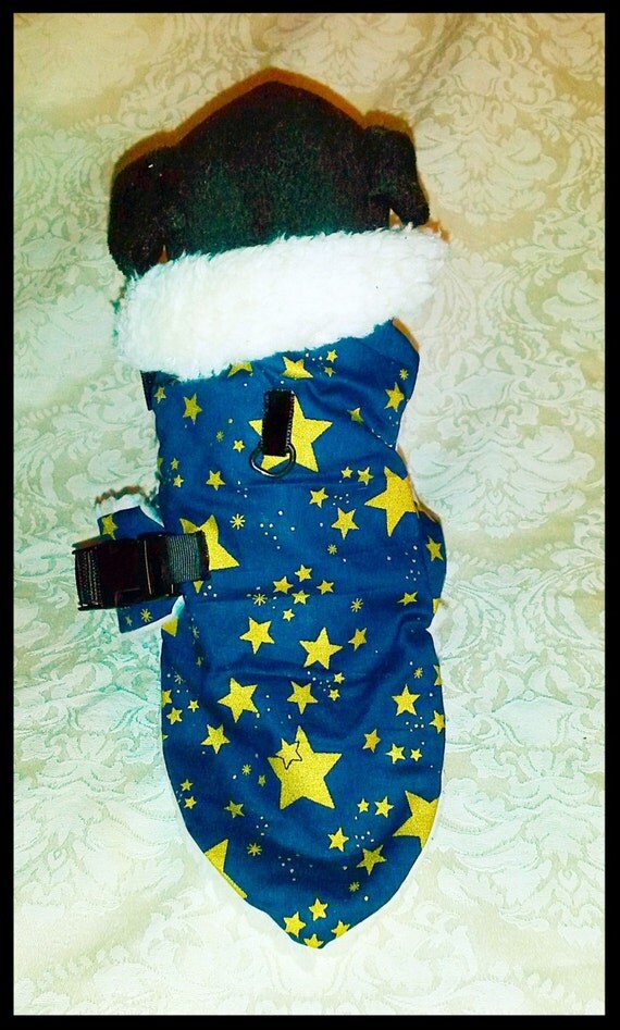 Starry Night Fleece Lined Dog Coat