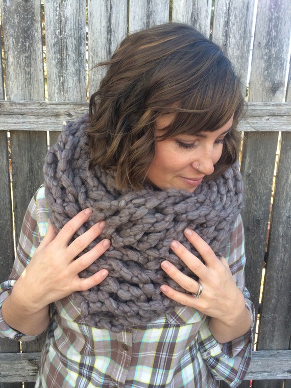 Chunky Arm Knit Infinity Scarf