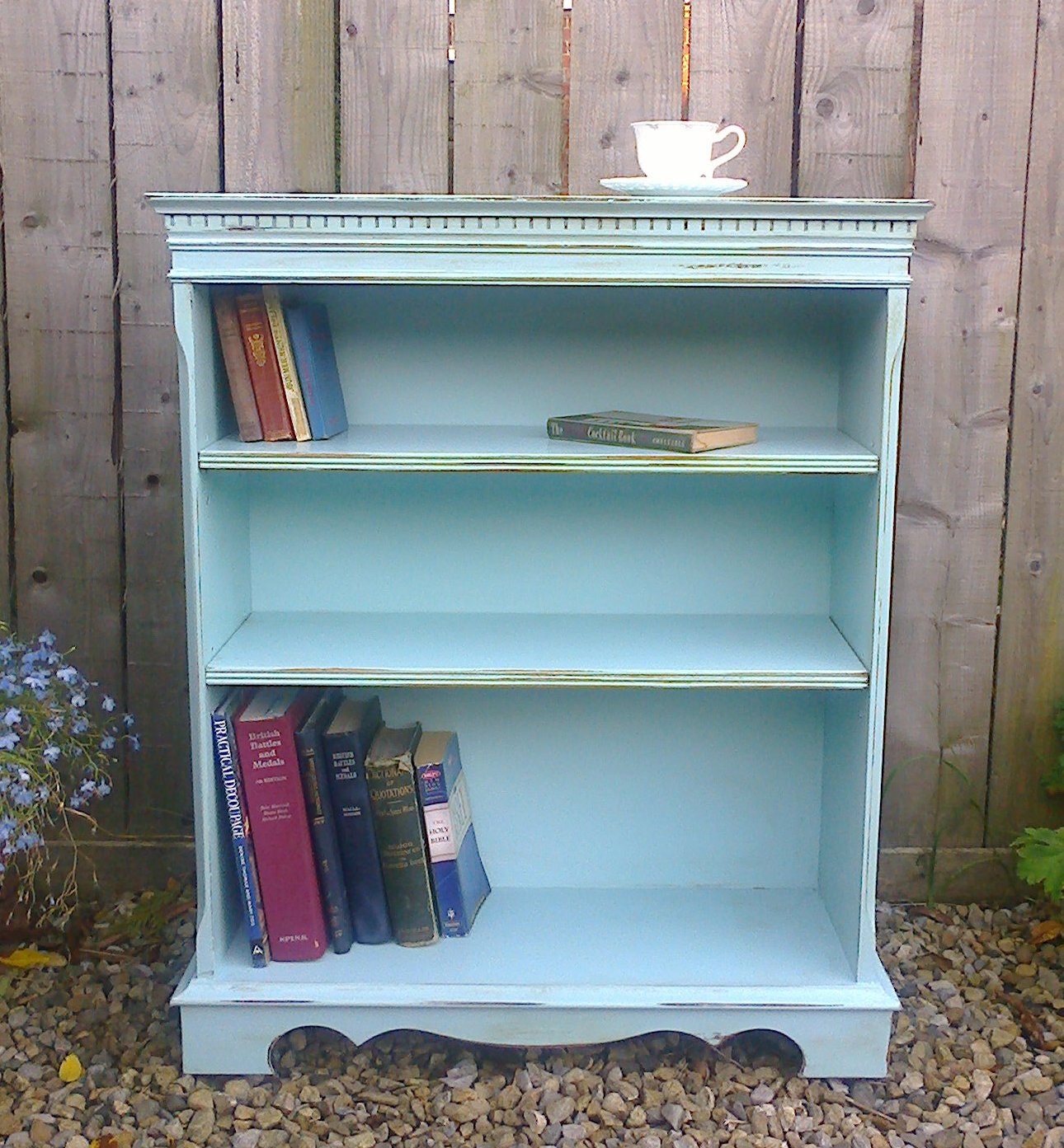 Shabby Chic Bookcase beautiful wooden by ChangingLightDesigns