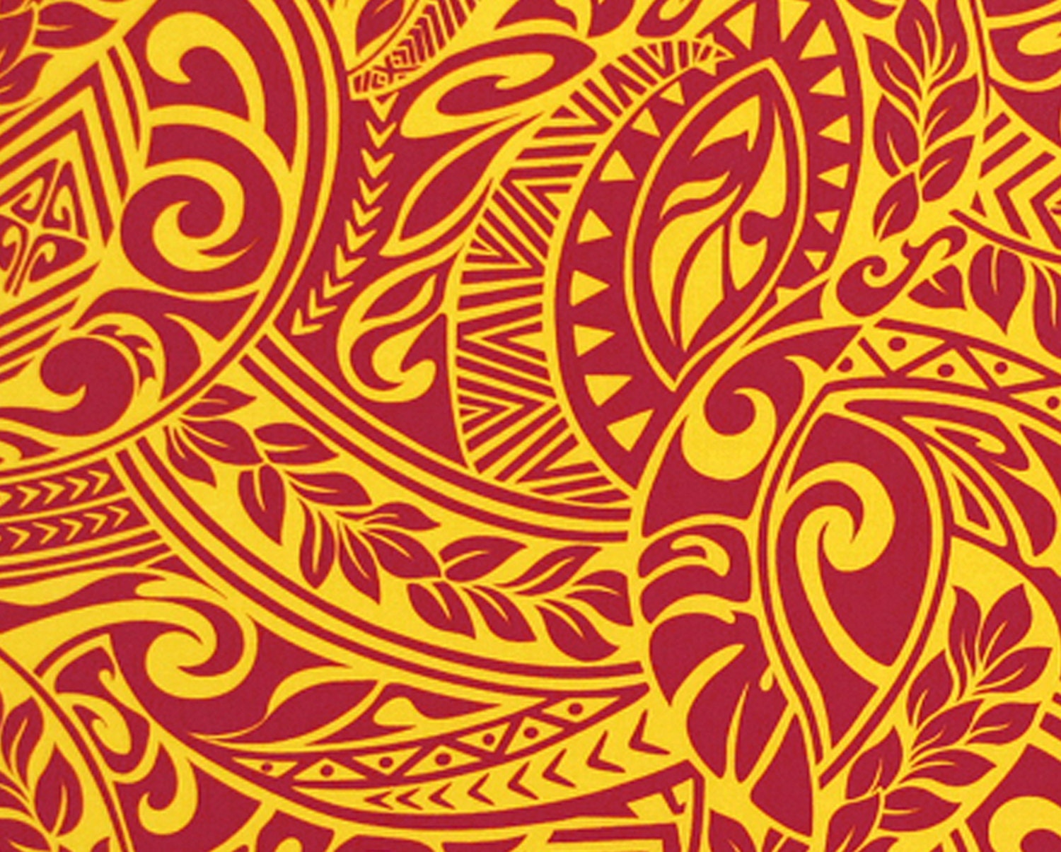 Hawaiian Tapa Fabric Red Gold Tribal Polynesian Tattoo DIY