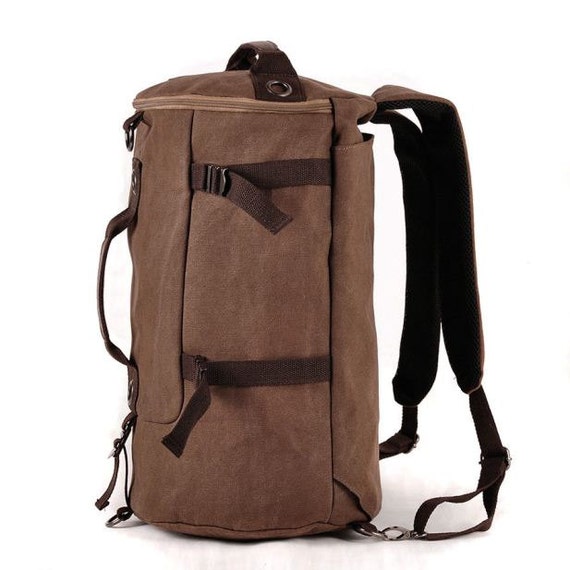 Vintage Soft Canvas Backpack Rucksack Laptop Shoulder Travel Hiking Camping Bag, Bucket Bag Backpack Large Capacity, Men's Accessories