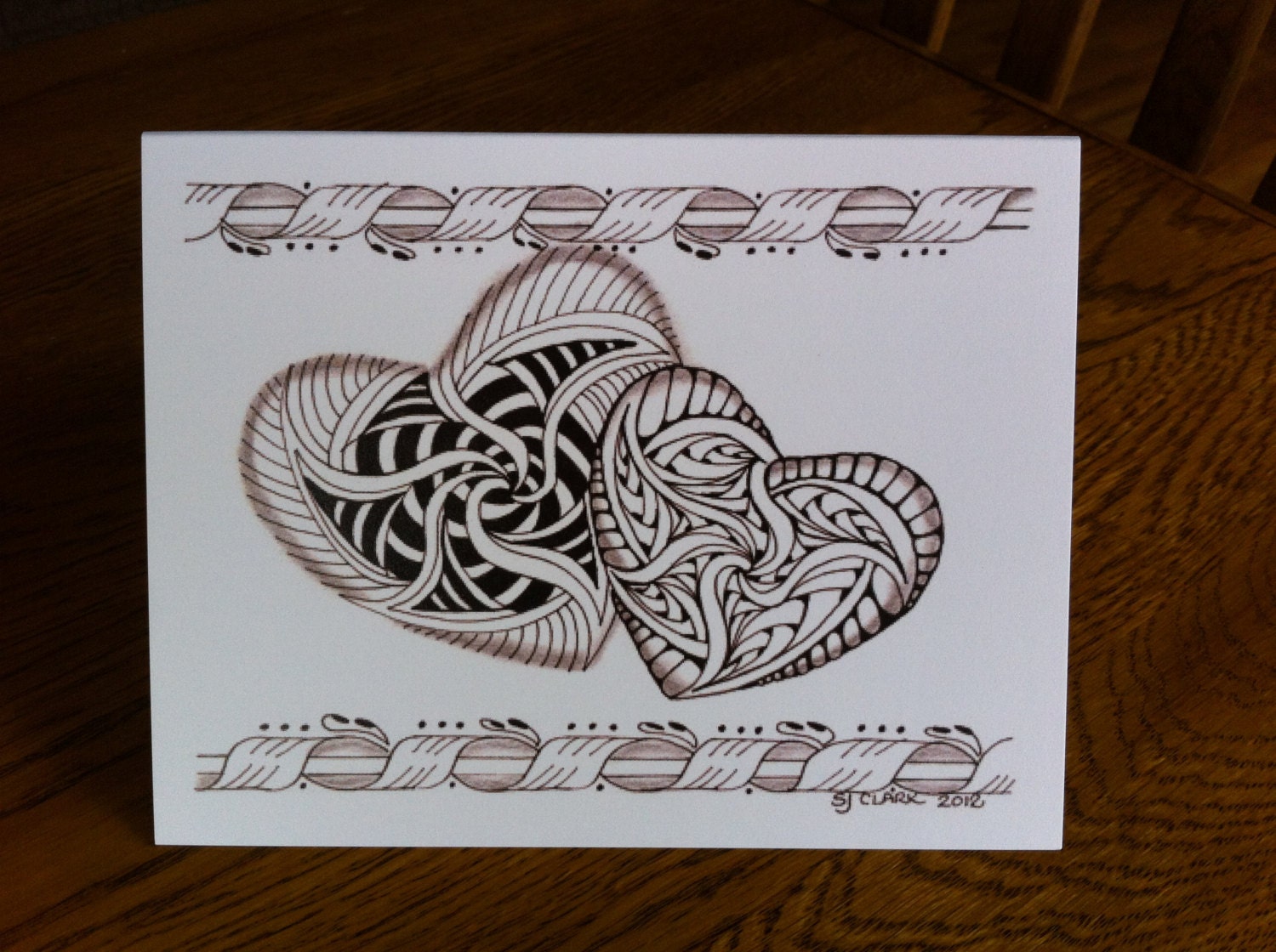 Note Cards Zentangle Inspired Pack of 5 by TangledInkArt on Etsy