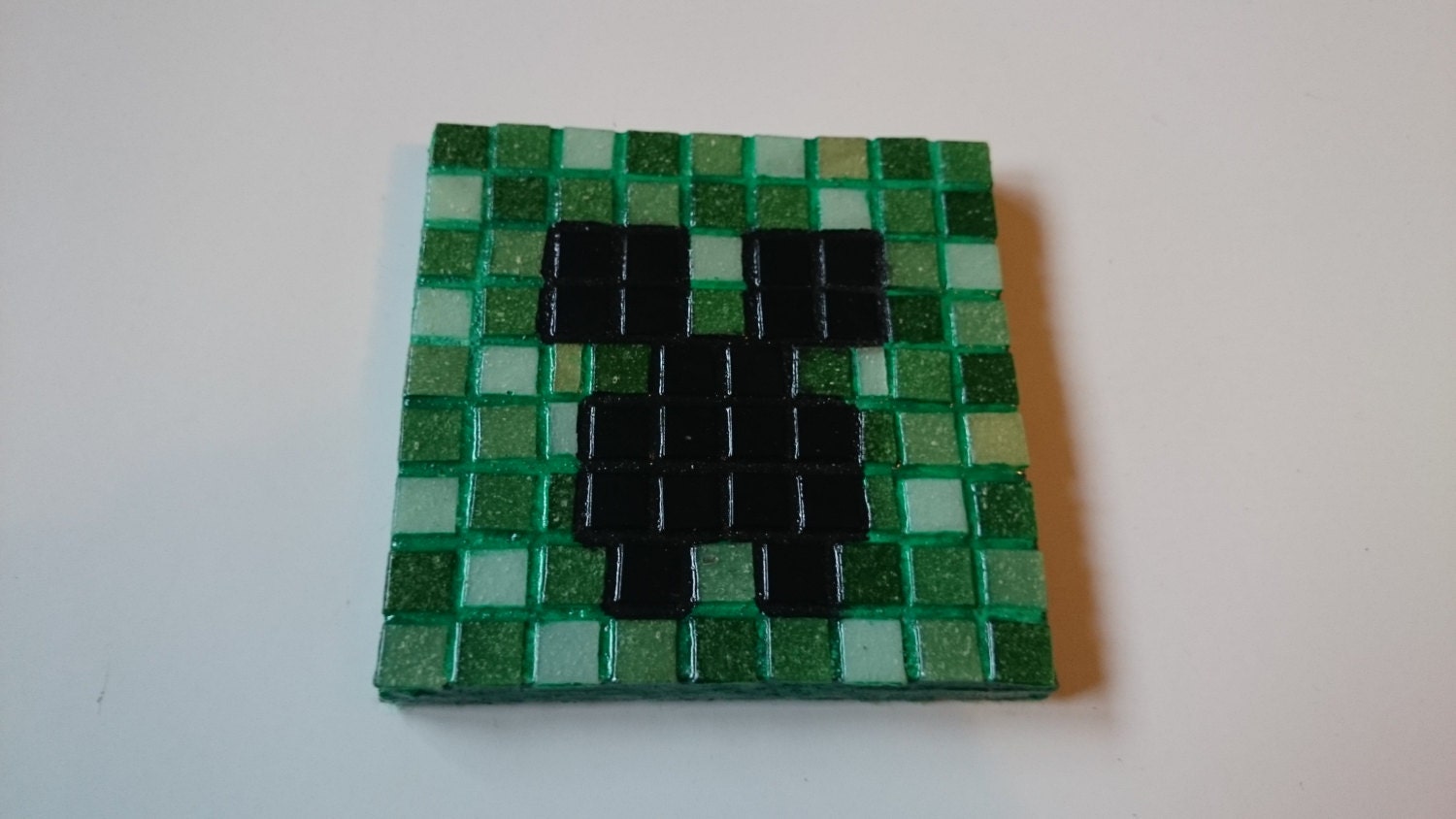 Minecraft Creeper Mosaic Coaster MCC 0001 by MostlyMyMosaics