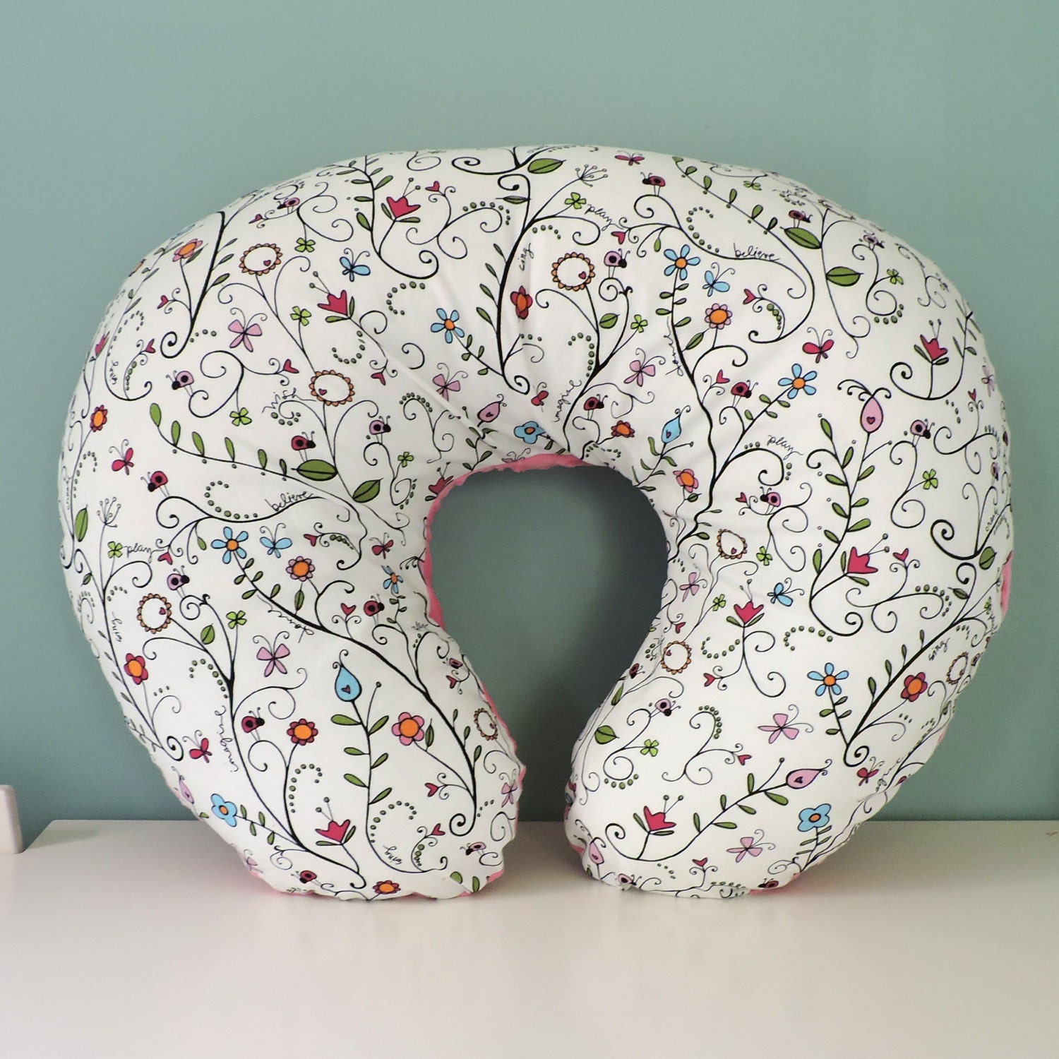 Boppy Cover // Nursing Pillow Cover // Minky Dot by BittyBDesign