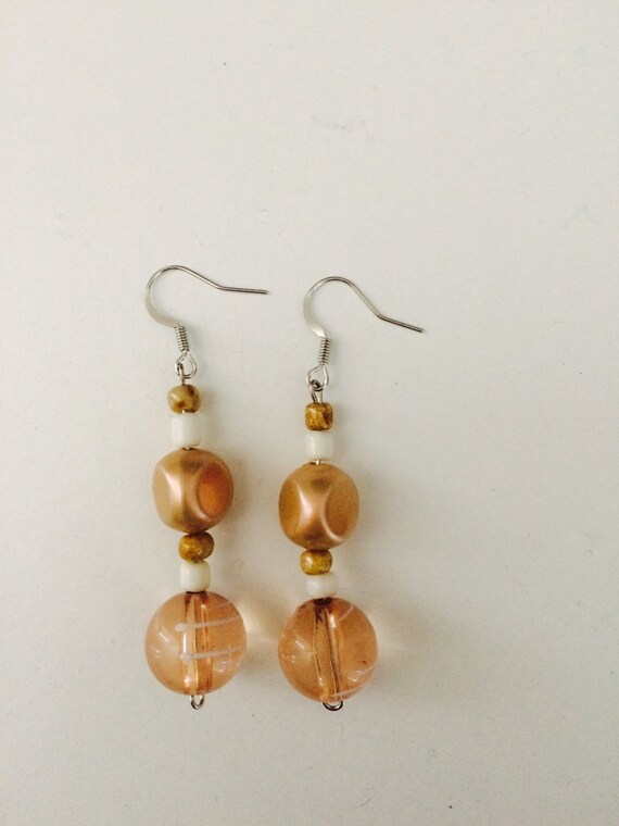 caramel and cream earrings by HyrdangeaAndIris on Etsy
