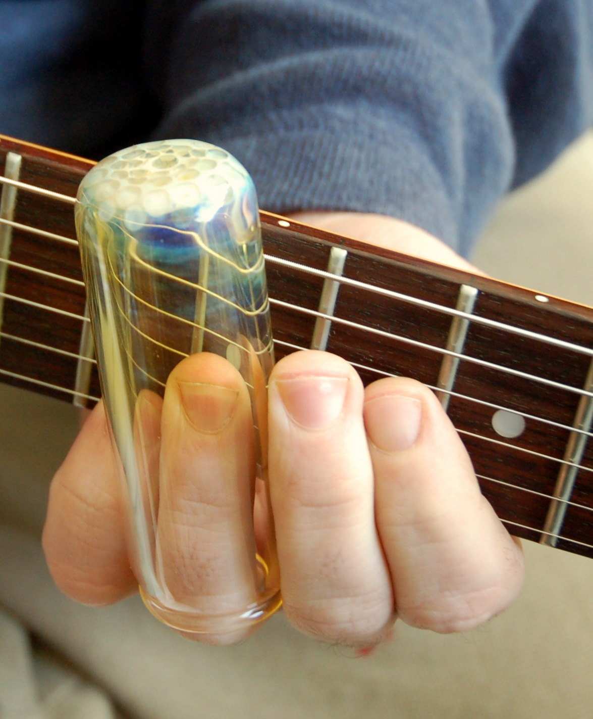 Glass Guitar Slide Hand Blown Glass by