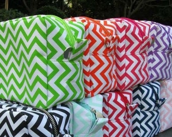 Chevron make up bags. Will monogram or embroider name or initials for FREE. Very cute bags!