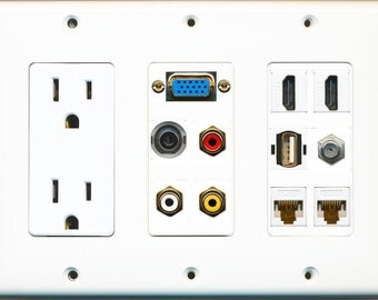 2 porte HDMI e USB Keystone Placca a muro HDMI Femmina a femmina con
