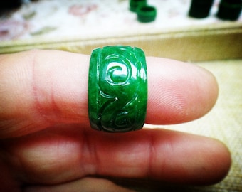 natural jade caved rings (U.S. ring size: 9)