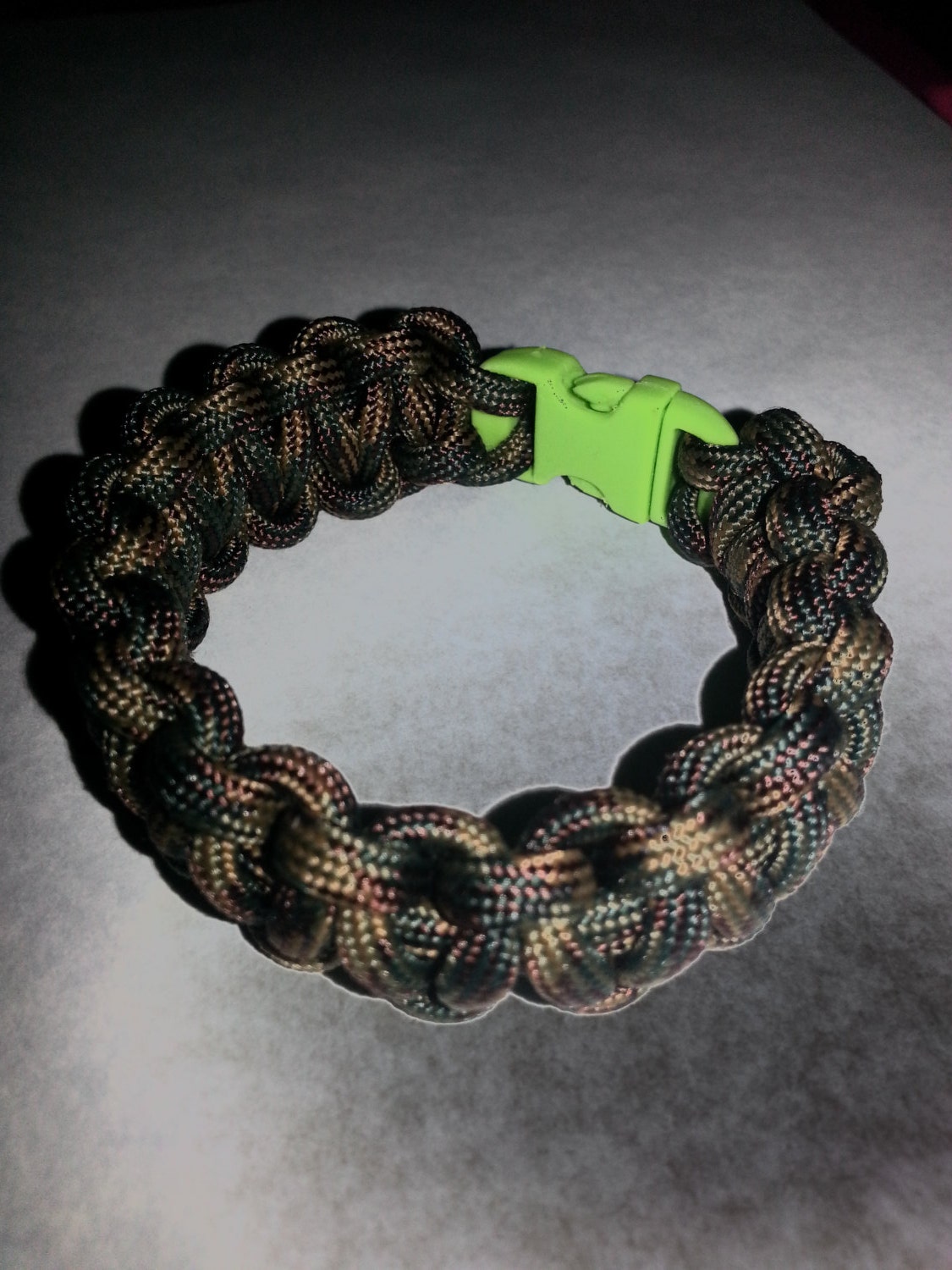 Woodland BDU camo paracord bracelet dark green camo bracelet