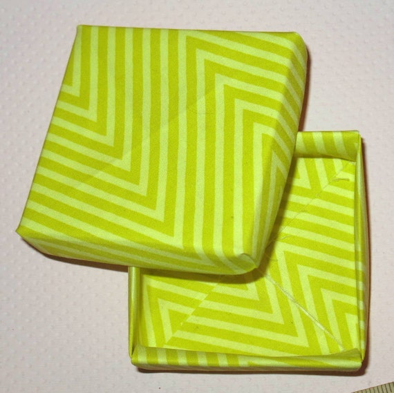 Lime Green Chevron Origami Box Gift Box Trinket Box