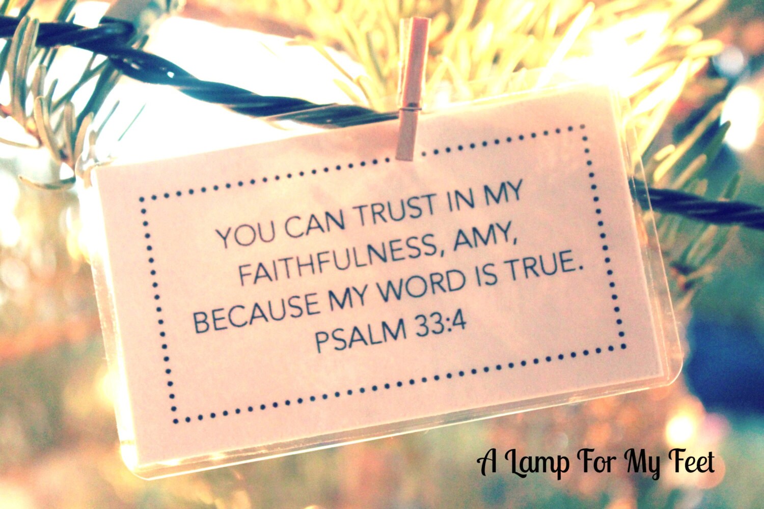 100 Personalized Bible Verse Cards in Muslin Bag Laminated