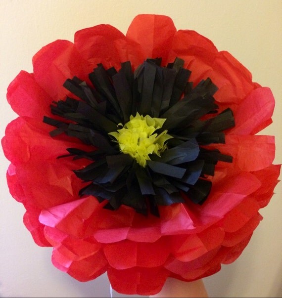 Tissue Paper Poppy Flower by PhilyraDesigns on Etsy