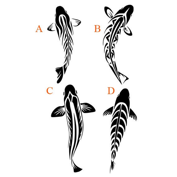 Tribal Koi Fish Vinyl Decal