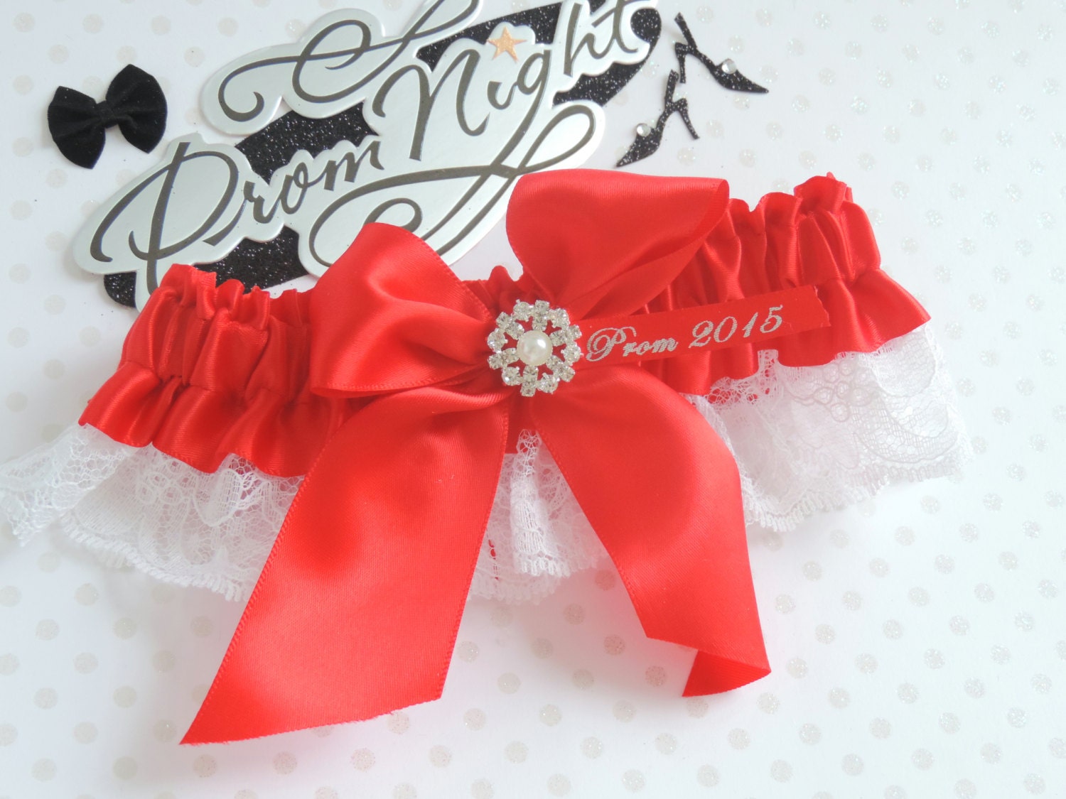 Prom Garters Red Prom Garter Custom Colors by PromNightGarters