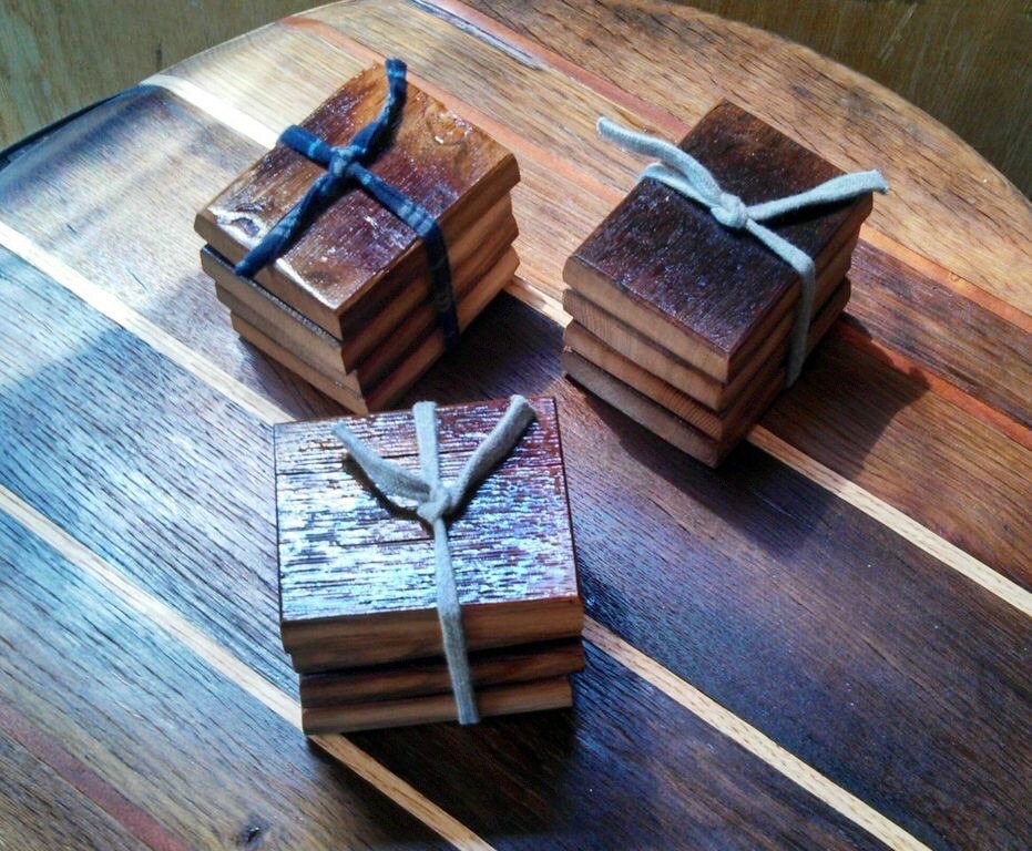 Wine barrel stave Coasters 4 pack