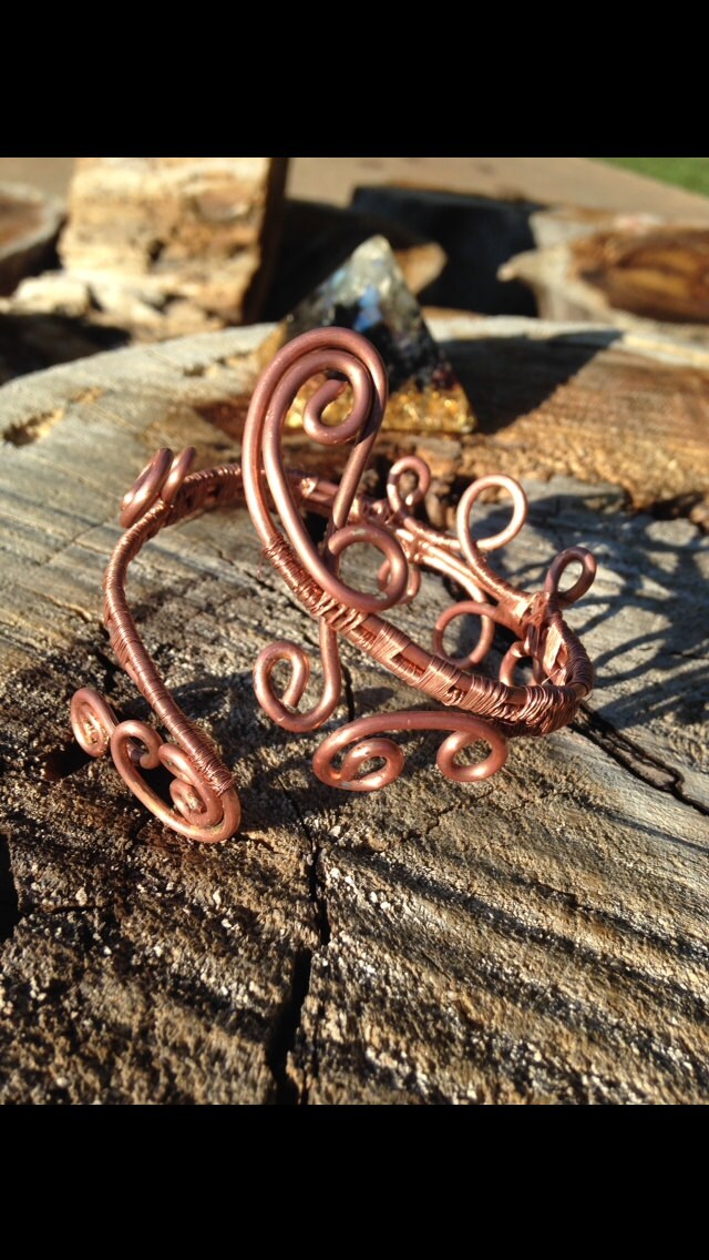 Beautiful Recycled Copper Wire Wrapped Bracelet by CosmicCurios