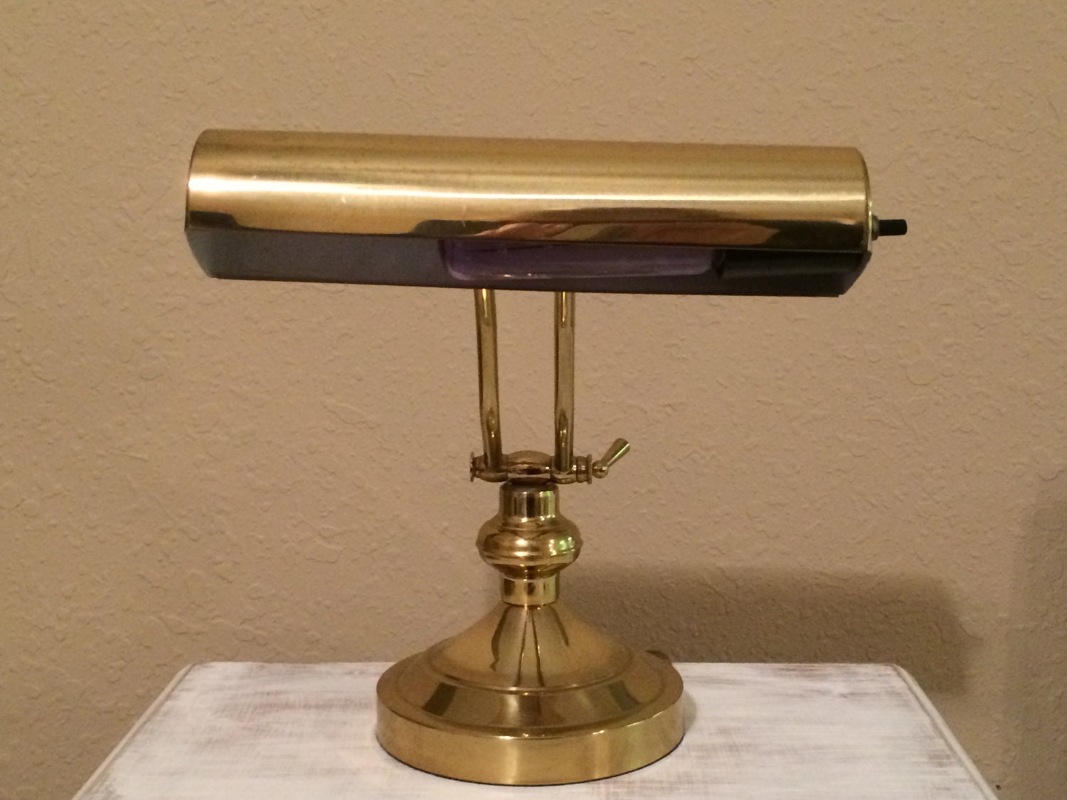 Vintage Small Brass Desk Lamp Solid Brass Bankers Lamp