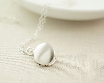 Simple locket necklace - tiny locket pendant necklace - minimalist jewelry