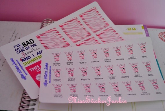Pink Zebra Consultant Planning Stickers for Erin Condren Life