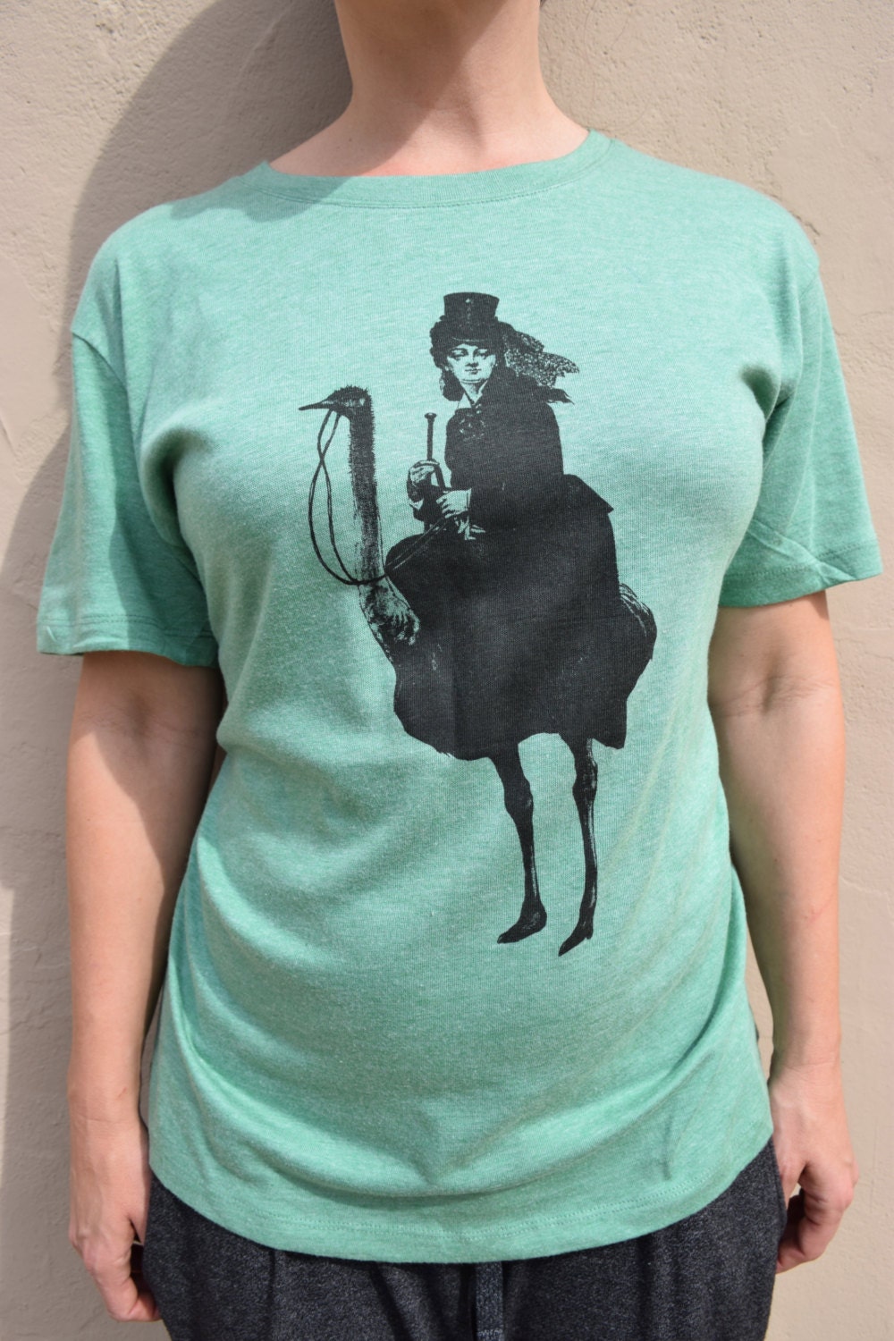 Woman Riding Ostrich T-Shirt