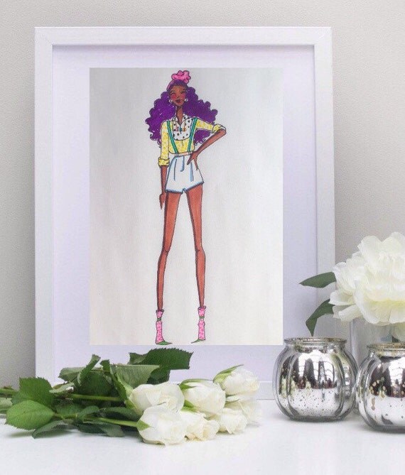 SOL fashion illustration wall art... Fashion by LAIDIECLOTHart