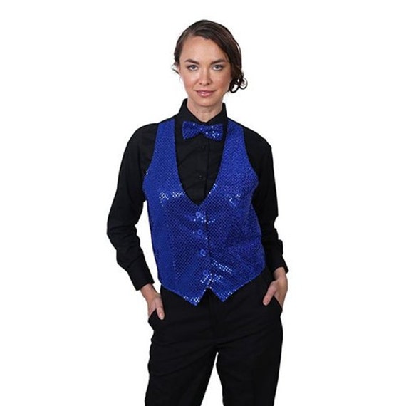 Women's Royal Blue Sequins Vest