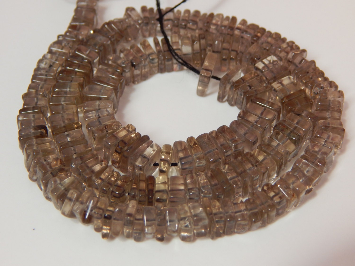 Smokey Quartz Beads Heishi Shape 5x6.mm Approx 100% by SRBEADS
