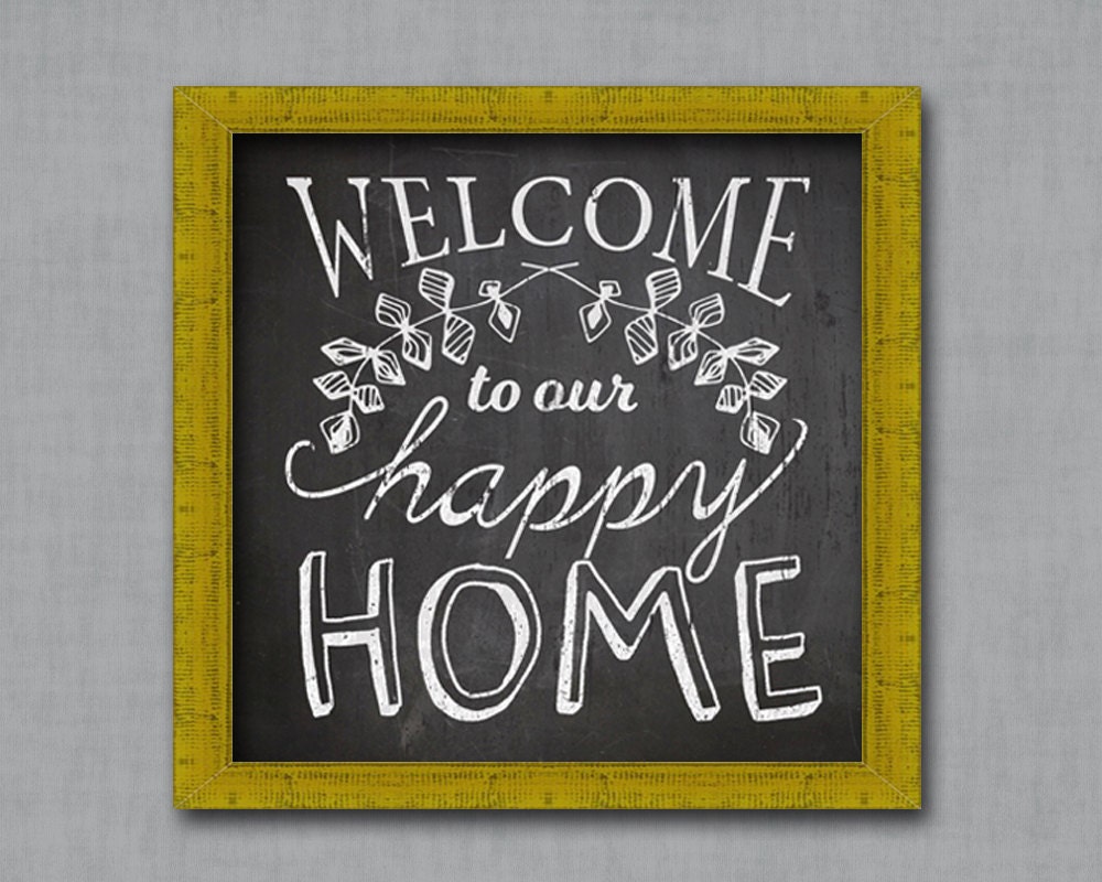 to our Happy Home Chalkboard Typography Art Print