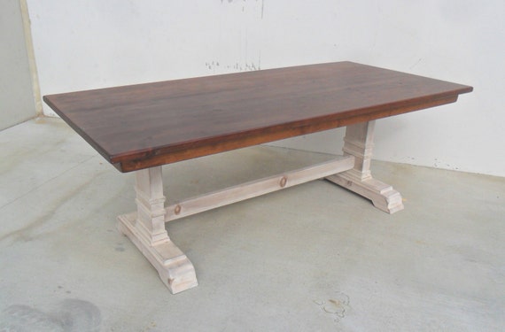 Dining Table, Reclaimed Wood, Trestle Table, Rustic, Salvaged, Shabby 