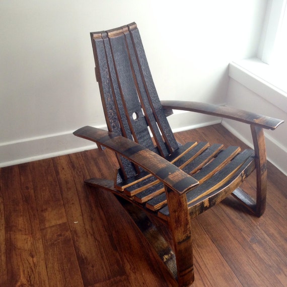 Bourbon Barrel Adirondack Chair by BackFortyBarrels on Etsy