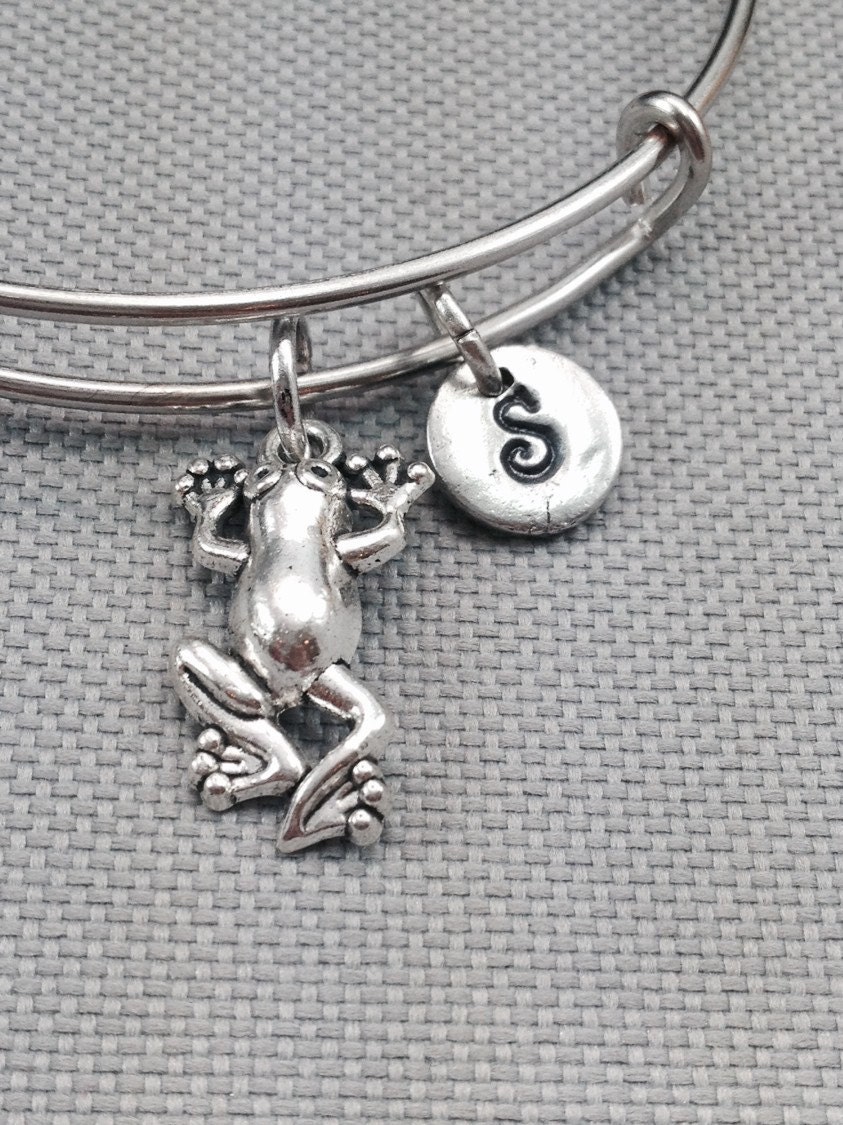 Frog bangle bracelet frog bracelet charm bracelet