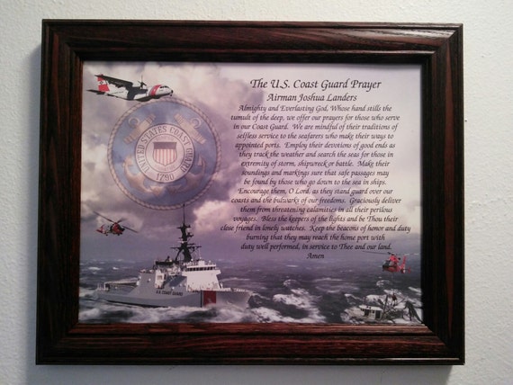 Coast Guard Prayer Personalized Gift With Name Framed Print