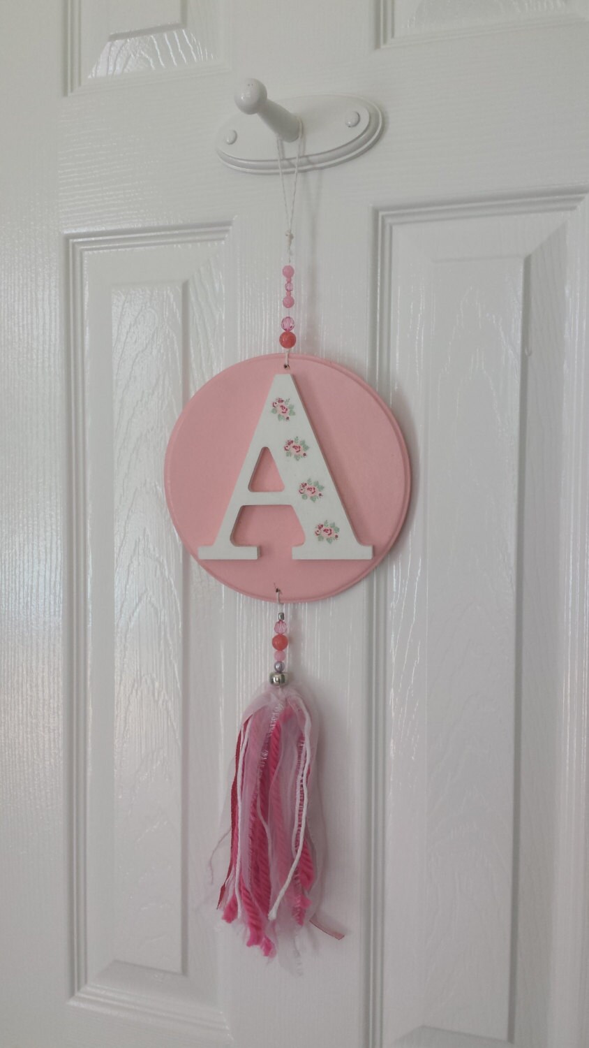 White Pink personalized wood letter Pink wood by SouthDreams