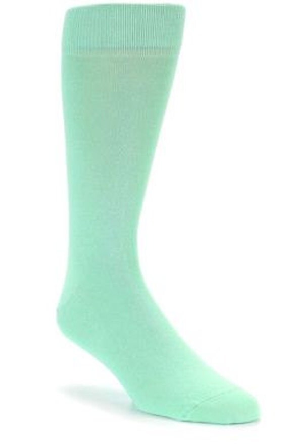 Mint Green Solid Color Men's Dress Socks by SupplynDemandNC