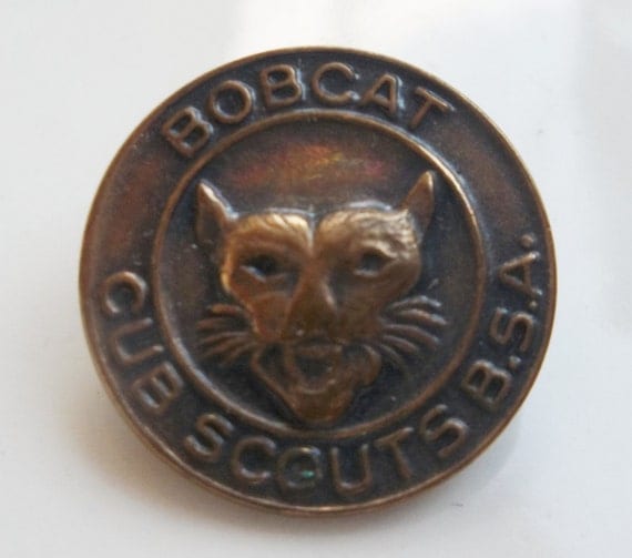 Vintage 1940's Bobcat Cub Scouts BSA Pin // by GroovyMarksVintage