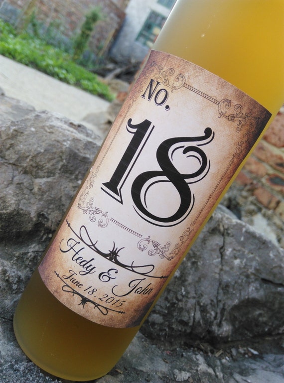Table Numbers for Wine Bottles Wedding Wine Labels by DoDo520