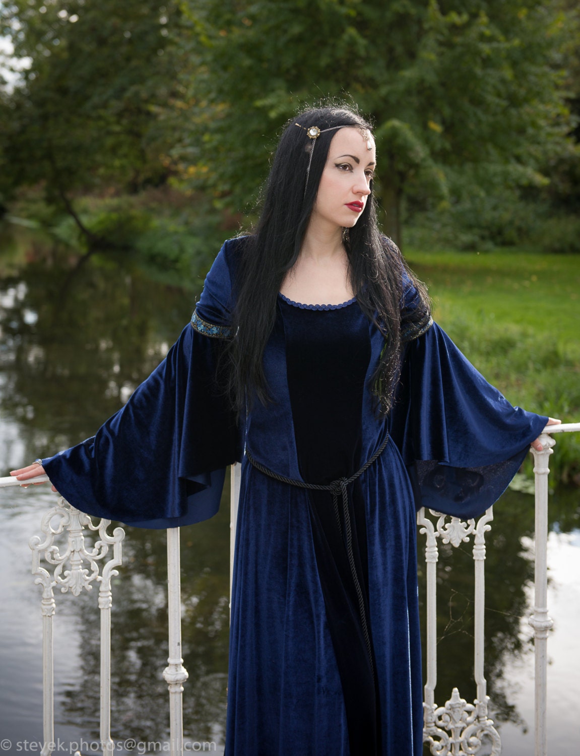 Luna Dress Most Colours Available Handmade Meval Velvet Lady Of The Lake Dress Zoom