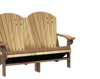 Natural Wood Adirondack Bench - Out door Furniture 