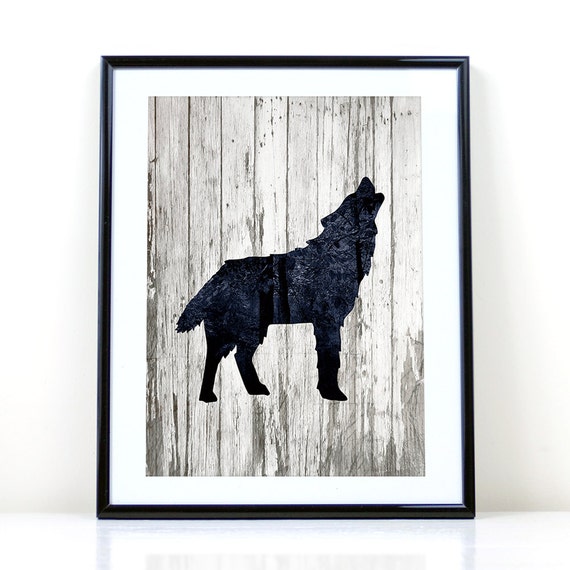 Wolf Printable Forest Silhouette Art Print printable