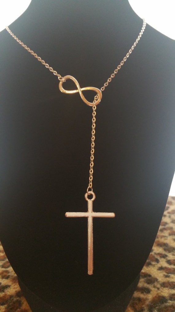 Large Infinity Cross Pendant Necklace / Infinity by TabbysCorner