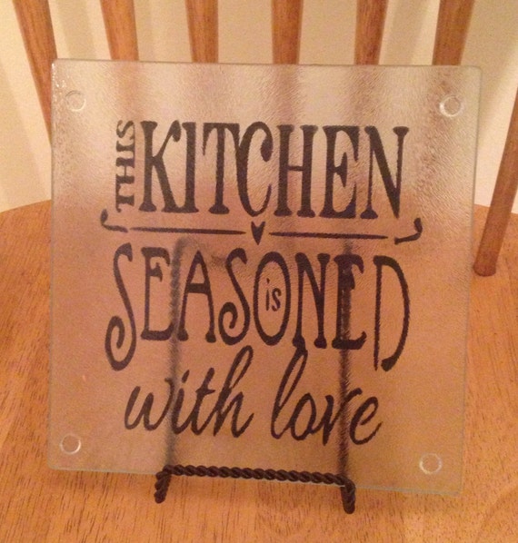 Download Glass cutting board with vinyl quote on the back